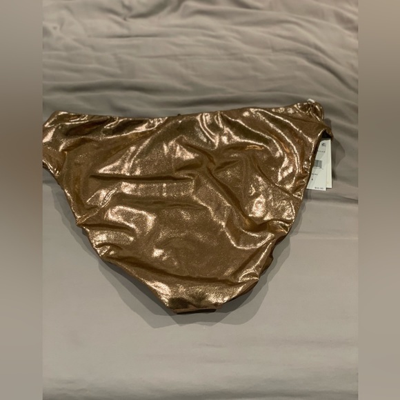 GOOD AMERICAN Bronze Metallic Reversible Bikini Bottom NWT - Picture 4 of 5